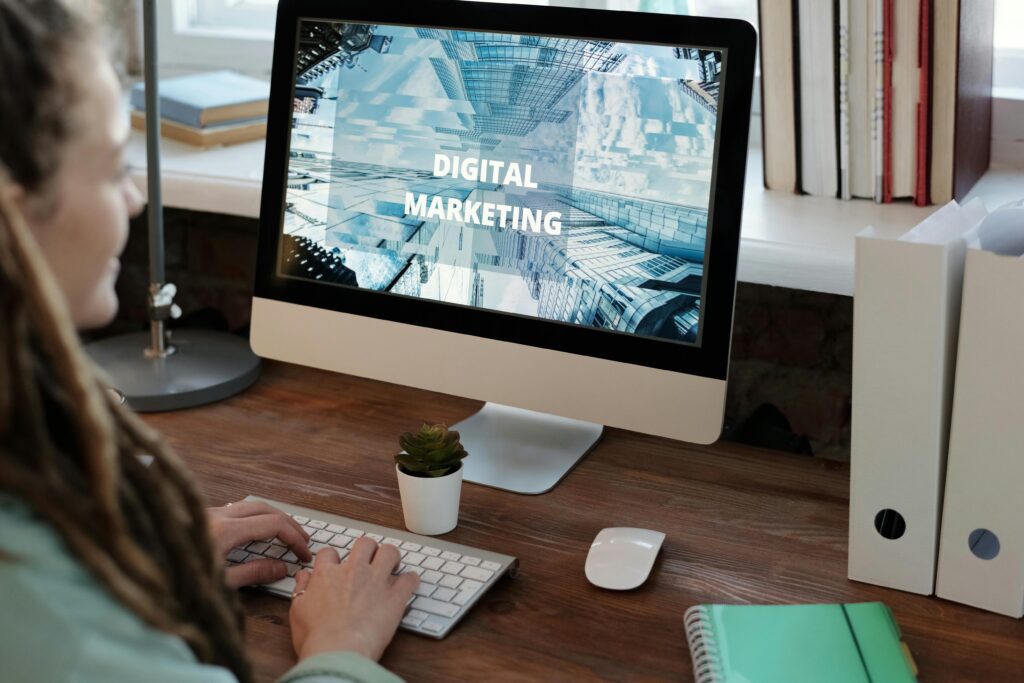 pexels photo 6476372 6476372 Close-up of a woman working on a digital marketing project in a home office setting.